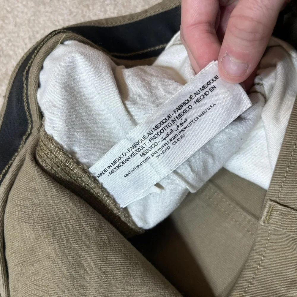 Ariat Rebar M4 Pants Mens 38x26.5 Khaki Relaxed Bootcut Work‎ Carpenter Utility